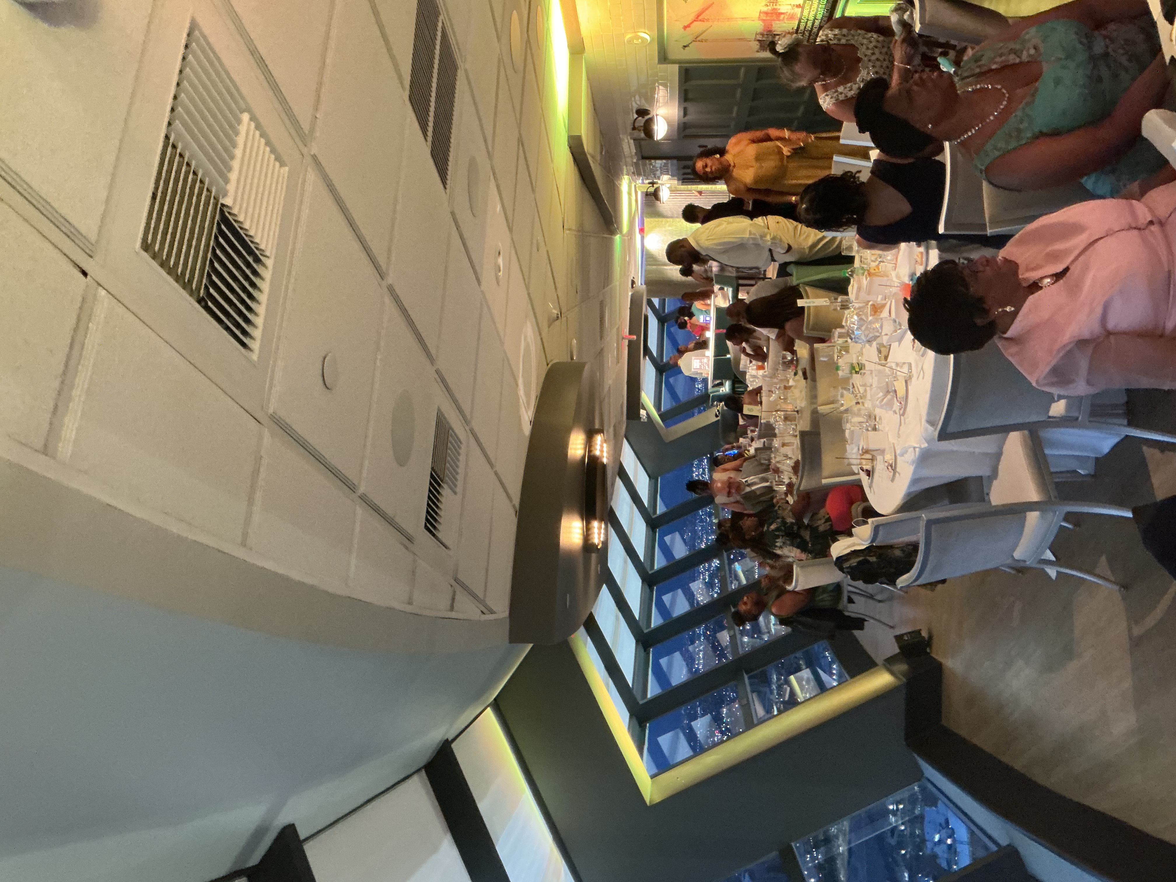 Wedding reception guests at venue